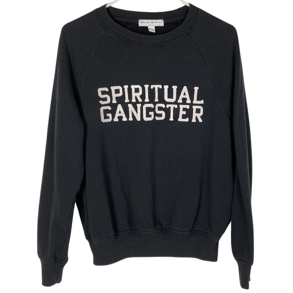 Spiritual Gangster Tops - Spiritual Gangster Sweatshirt Womens Small Terry Crewneck Raglan Pullover Logo